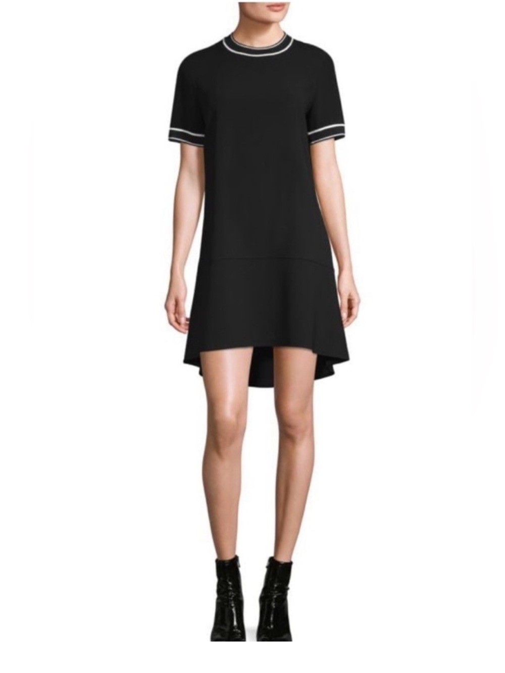 Rag & Bone Thatch Black Crêpe Relaxed Short Sleeve Dress